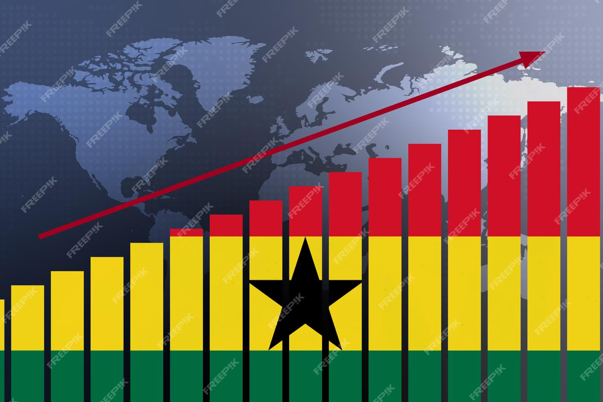 IMF headquarters with Ghanaian flag overlay — symbolizing Ghana IMF bailout in 2025