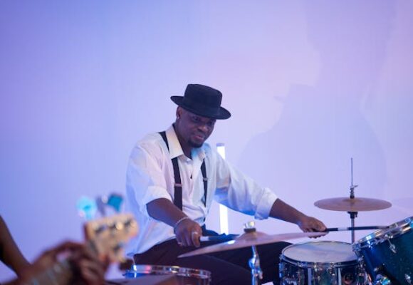 Traditional Ghanaian highlife band playing instruments